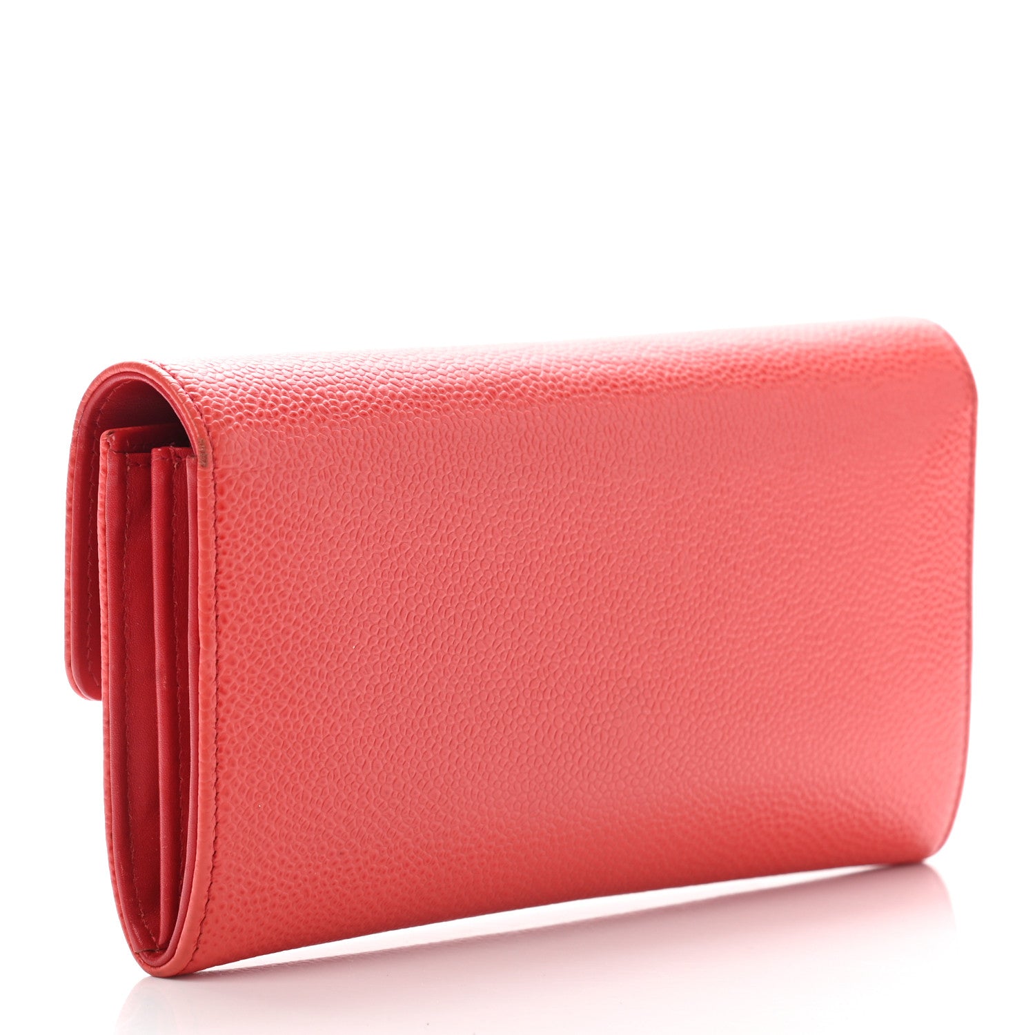 Chanel Caviar Timeless CC Large Flap Wallet Light Red 3 of 13