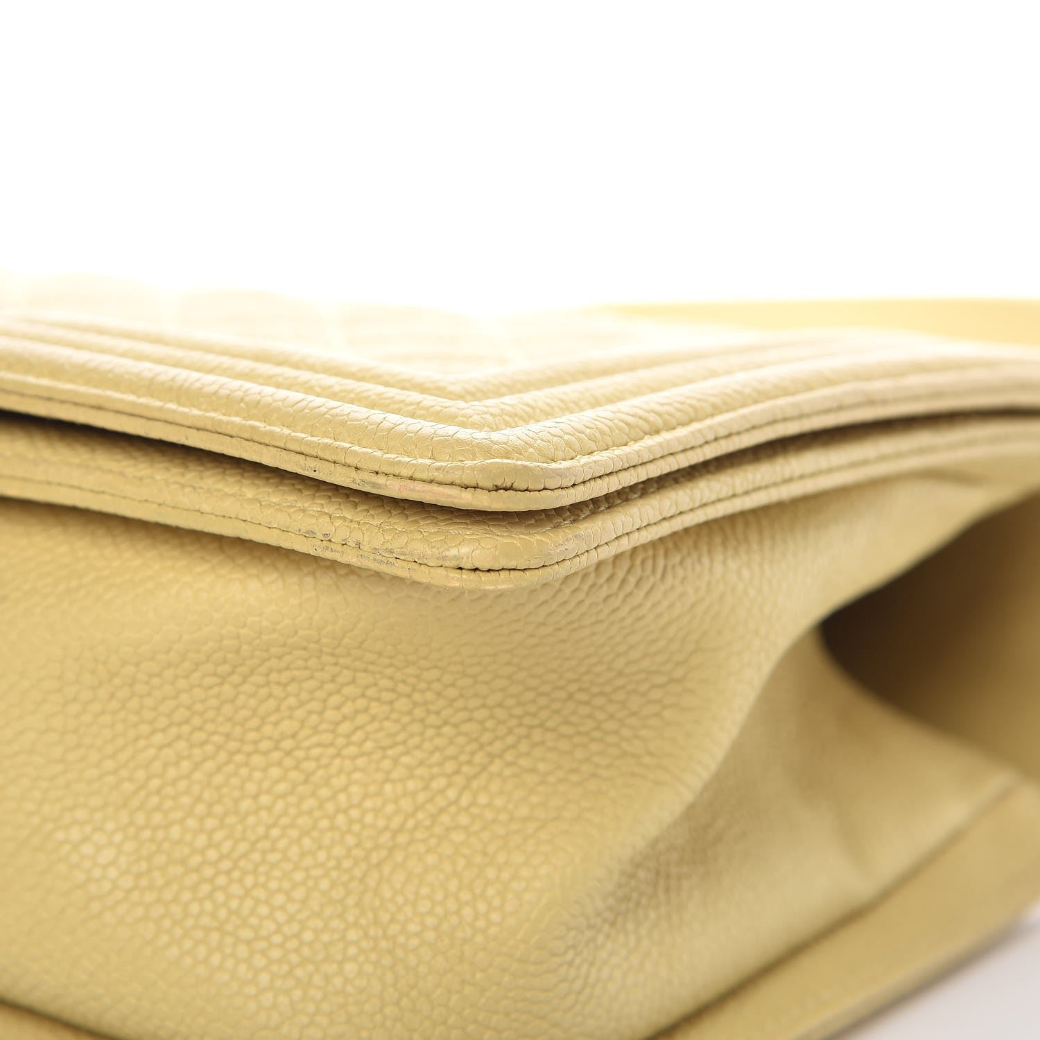 Chanel Caviar Quilted Medium Boy Flap Light Yellow 9 of 11