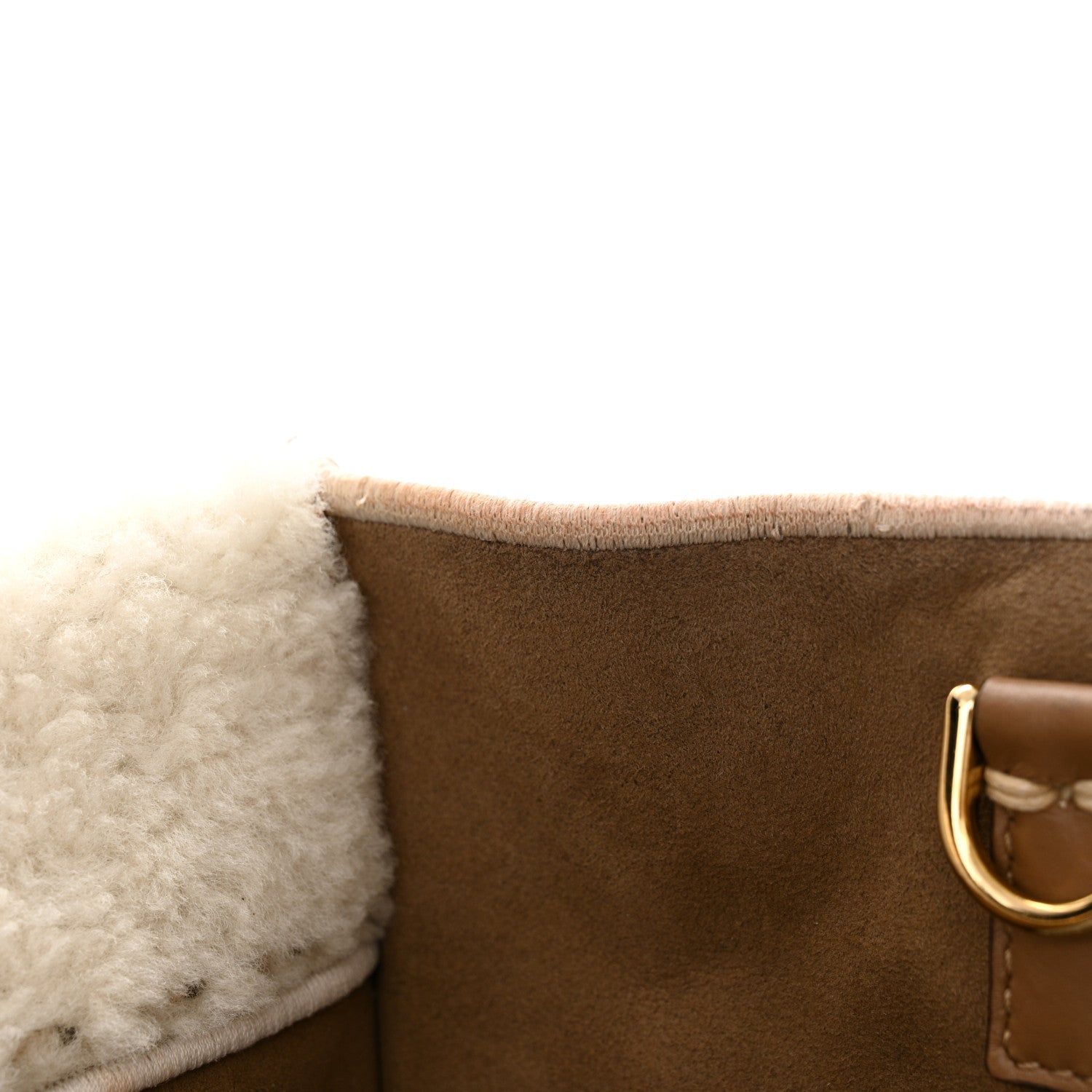 Fendi Shearling Vitello King Logo Medium Fendi Sunshine Shopper Tote White 14 of 19