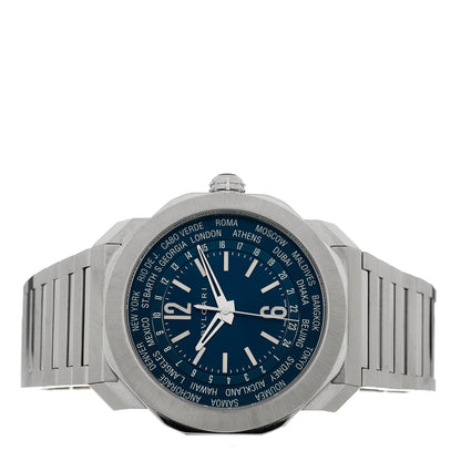 Bulgari Stainless Steel 41mm Octo Roma Worldtimer Automatic Watch Blue 2 of 5