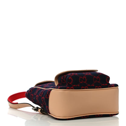 Gucci Wool GG Monogram Children's GG Backpack Blue Red 3 of 10