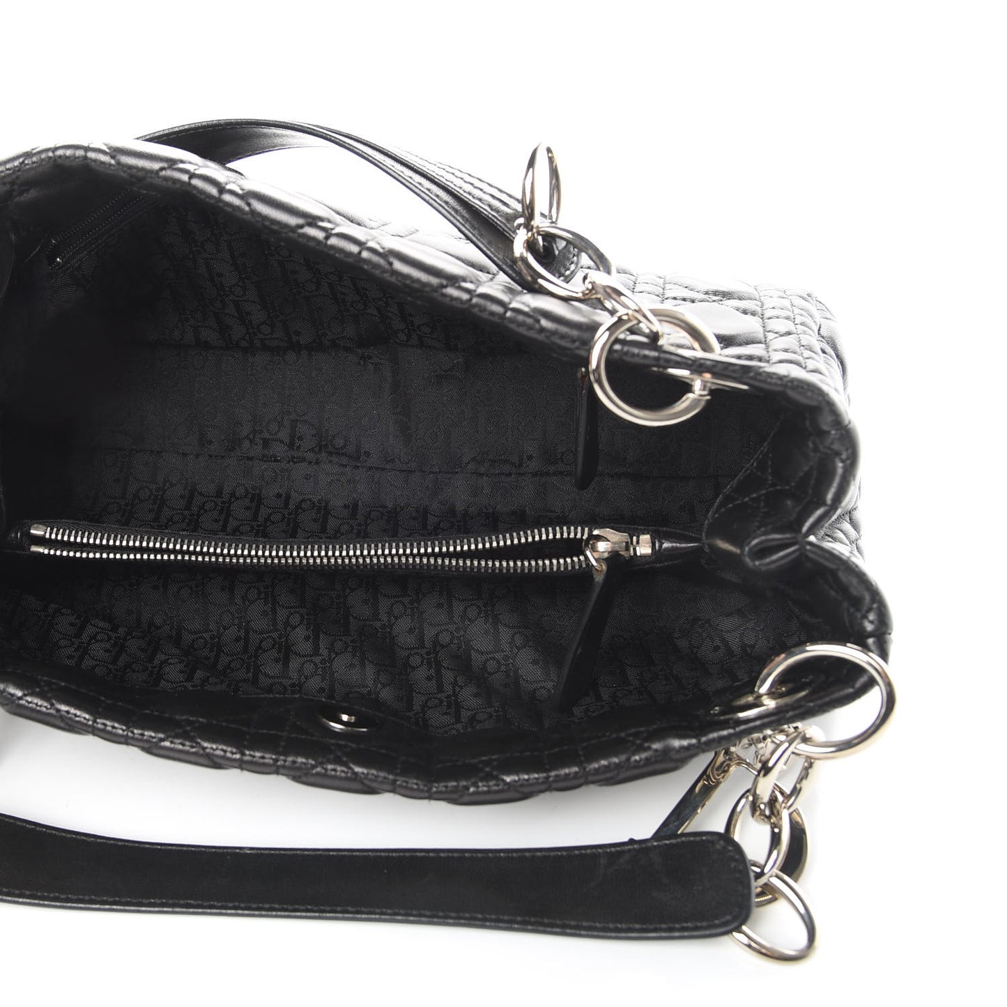 Lambskin Cannage Lady Dior Shoulder Bag Black