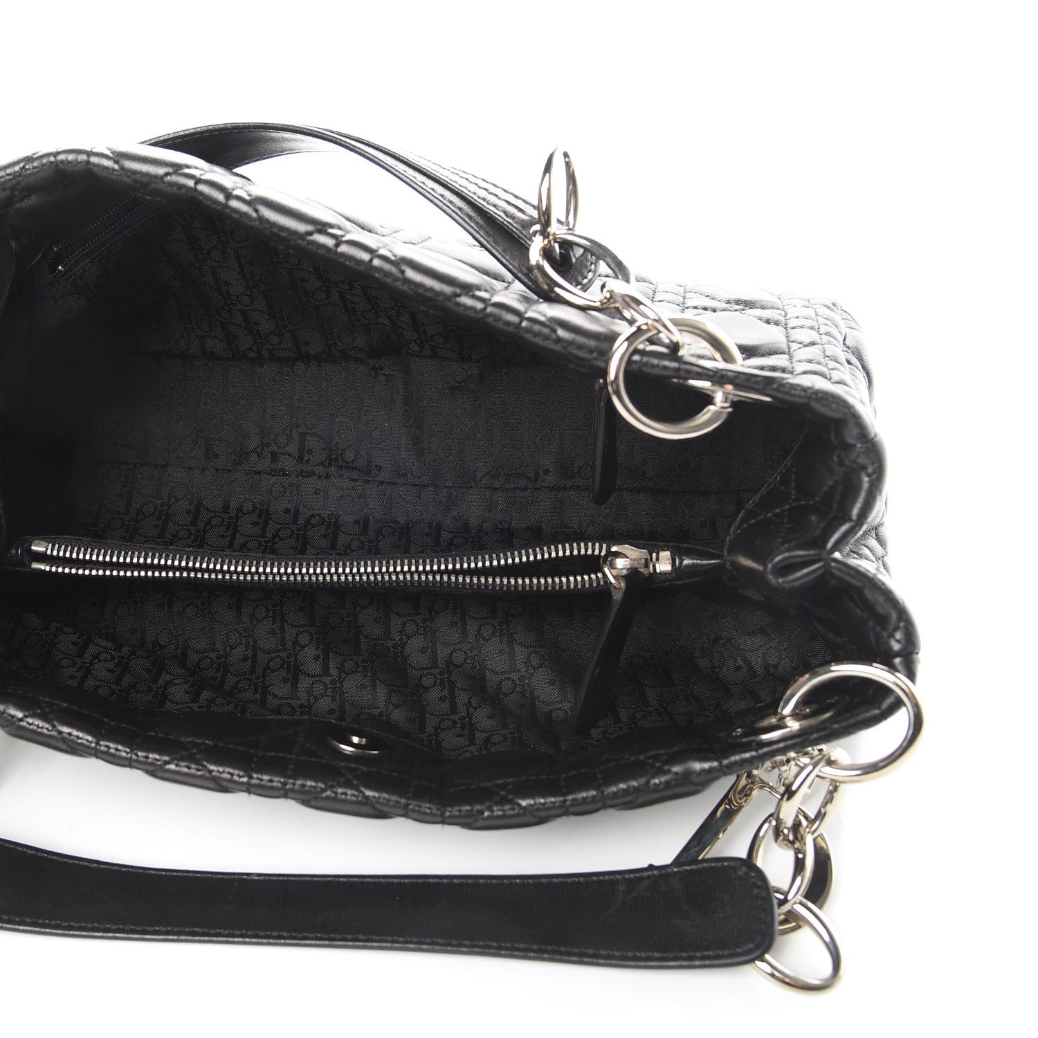 Christian Dior Lambskin Cannage Lady Dior Shoulder Bag Black 5 of 16