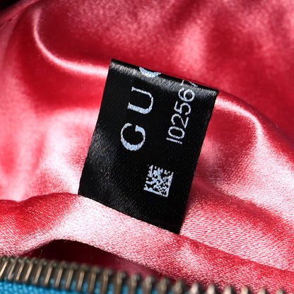 Gucci Velvet Matelasse Embroidered GG Marmont Belt Bag 85 34 Pavone Cyan 8 of 11