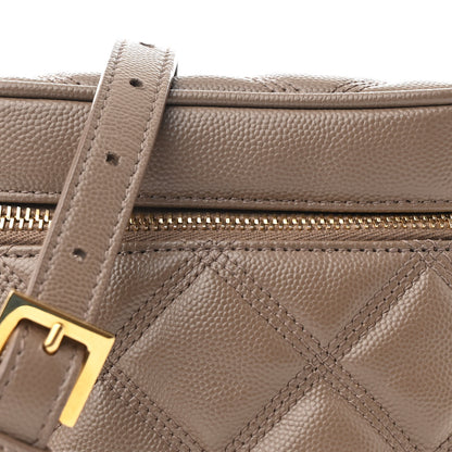 Saint Laurent Grain de Poudre Quilted 80's Vanity Bag Dark Beige 8 of 10
