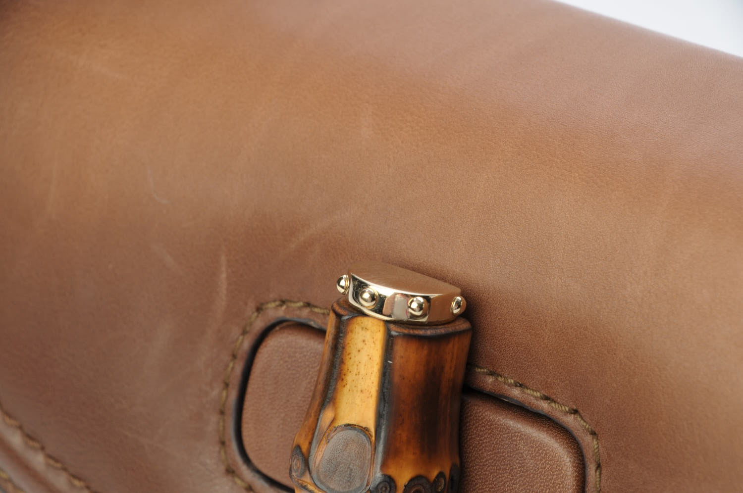 Gucci Calfskin Small New Bamboo Top Handle Bag Brown 18 of 19