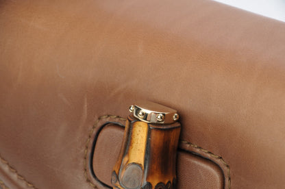 Gucci Calfskin Small New Bamboo Top Handle Bag Brown 18 of 19
