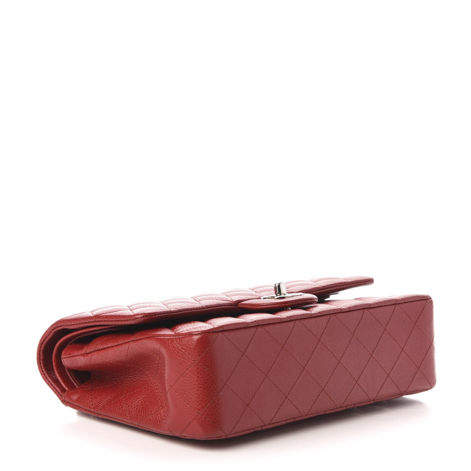 Chanel Caviar Quilted Medium Double Flap Dark Red 4 of 12
