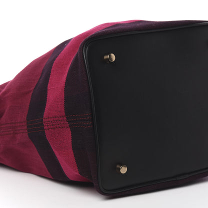 Burberry Overdyed Canvas Mega Check Medium Ashby Hobo Saddle Plum 6 of 8
