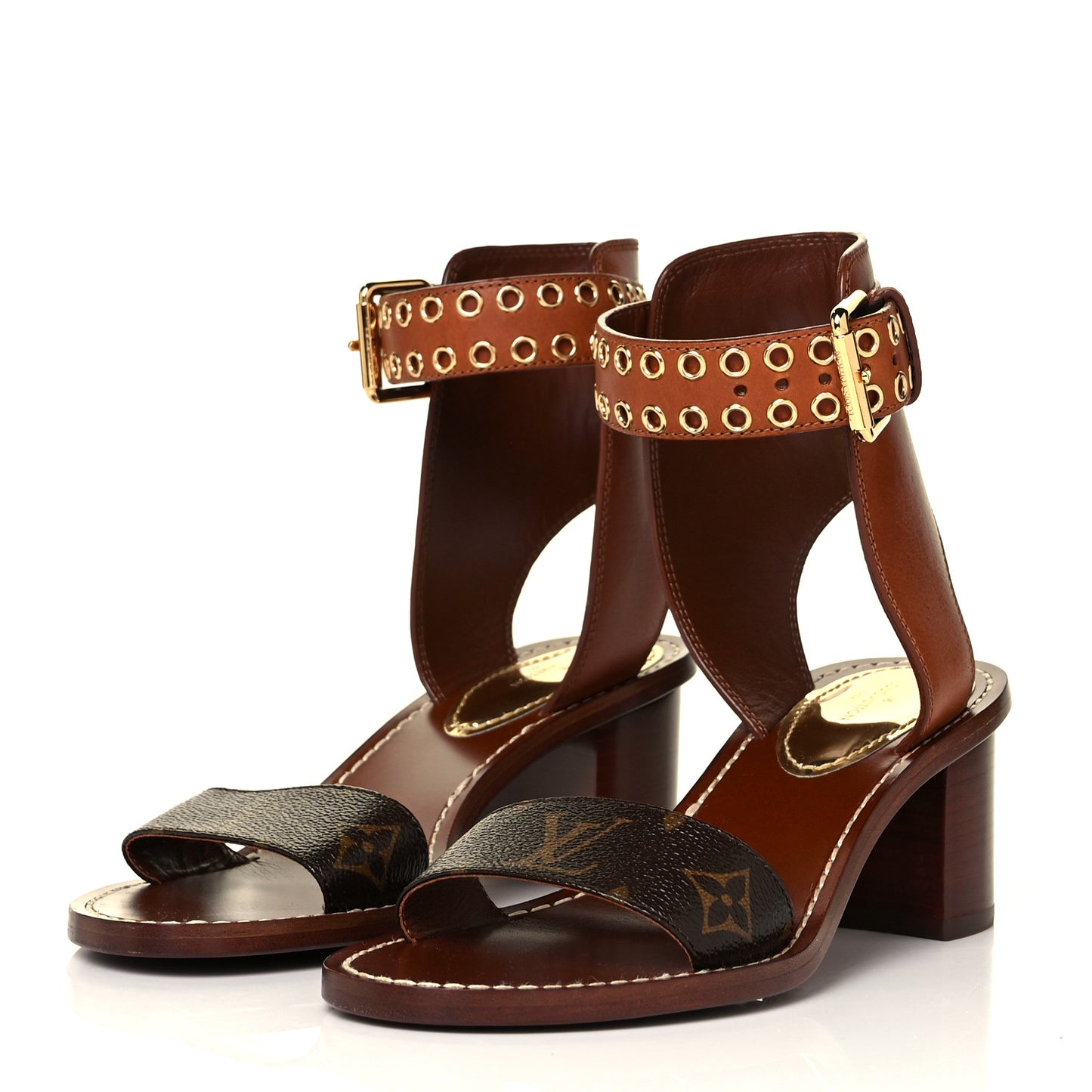 Calfskin Monogram Passenger Sandals 37 Cognac