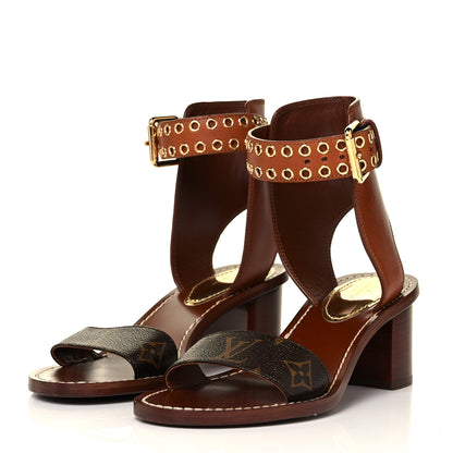 Louis Vuitton Calfskin Monogram Passenger Sandals 37 Cognac 6 of 14