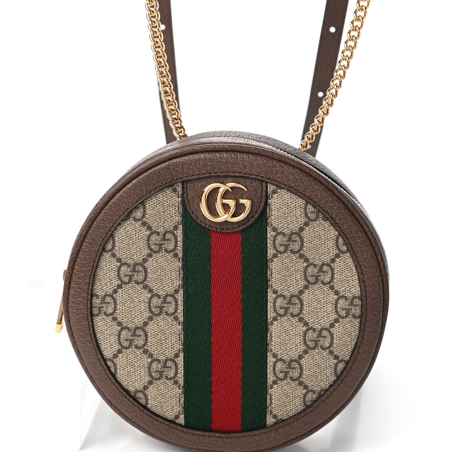 Gucci GG Supreme Monogram Web Mini Ophidia Round Backpack Brown 10 of 11