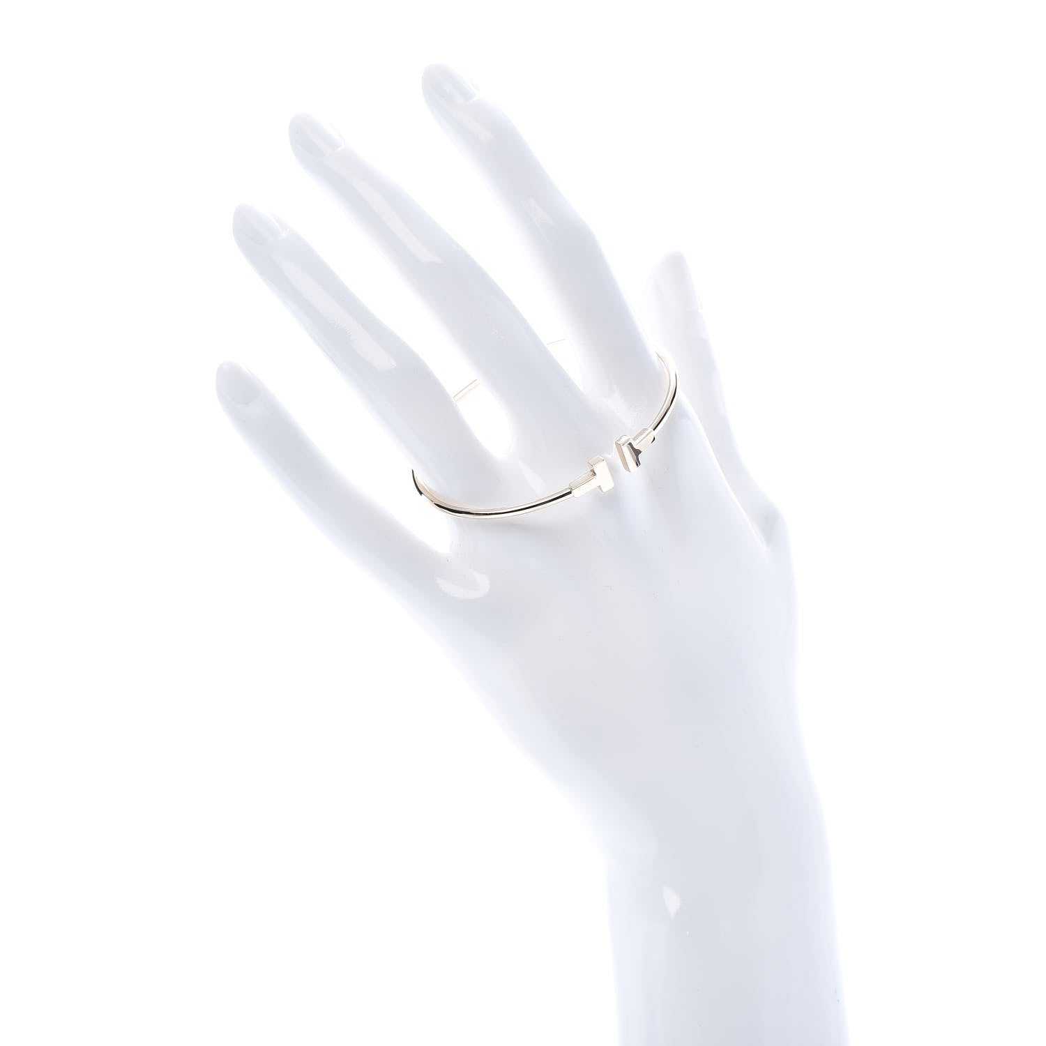 Tiffany 18K Rose Gold Narrow T Wire Bracelet 2 of 5