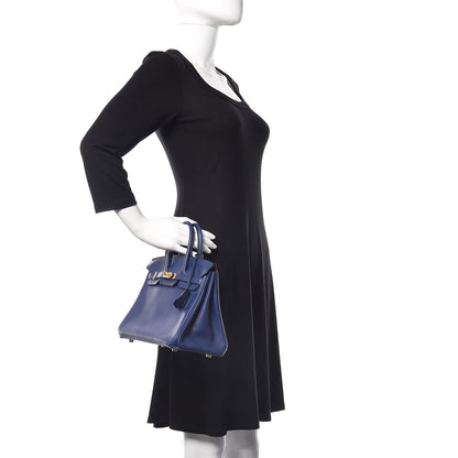 Hermes Taurillon Novillo Birkin 25 Bleu Saphir 2 of 34