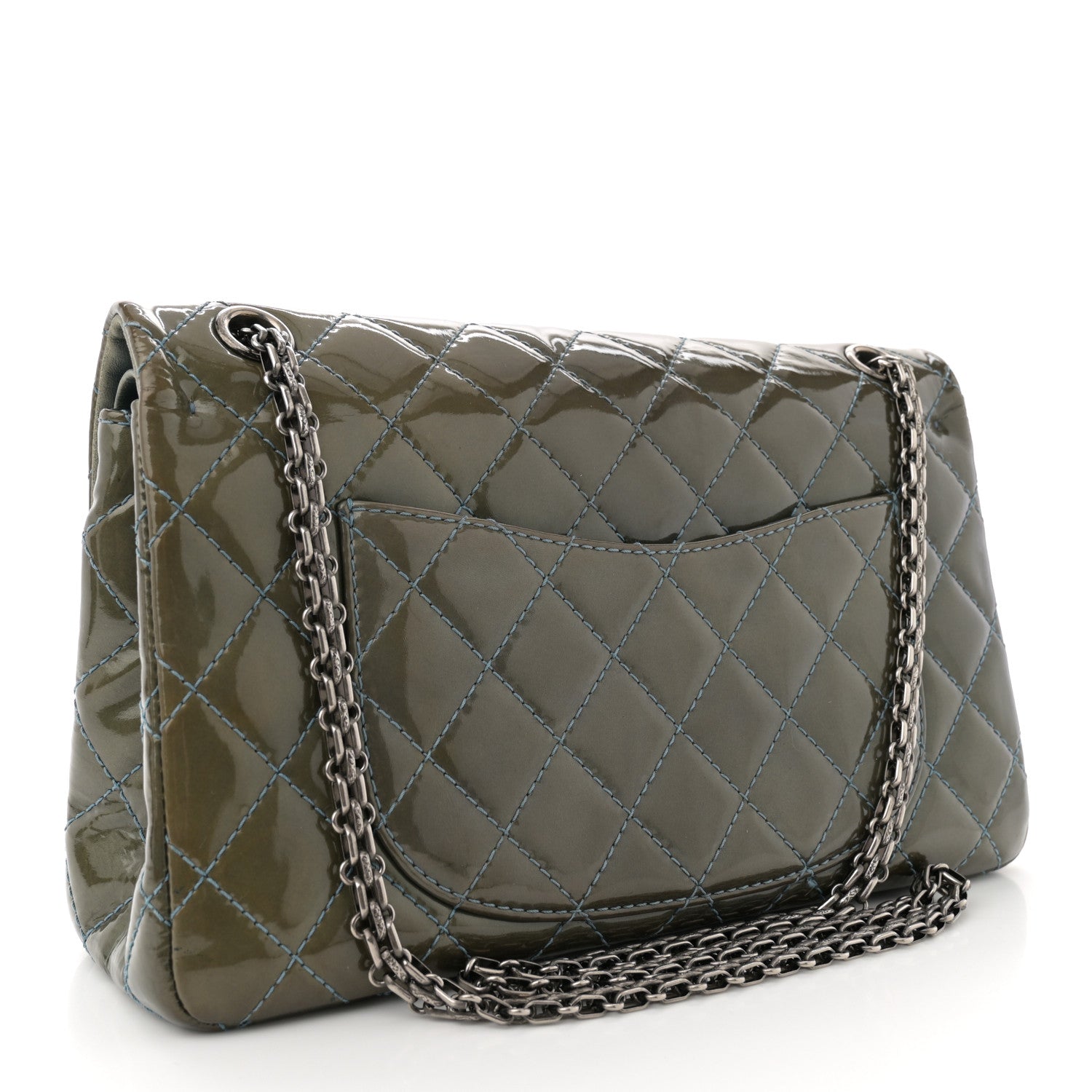 Chanel Patent Quilted 2.55 Reissue 226 Flap Green 3 of 14