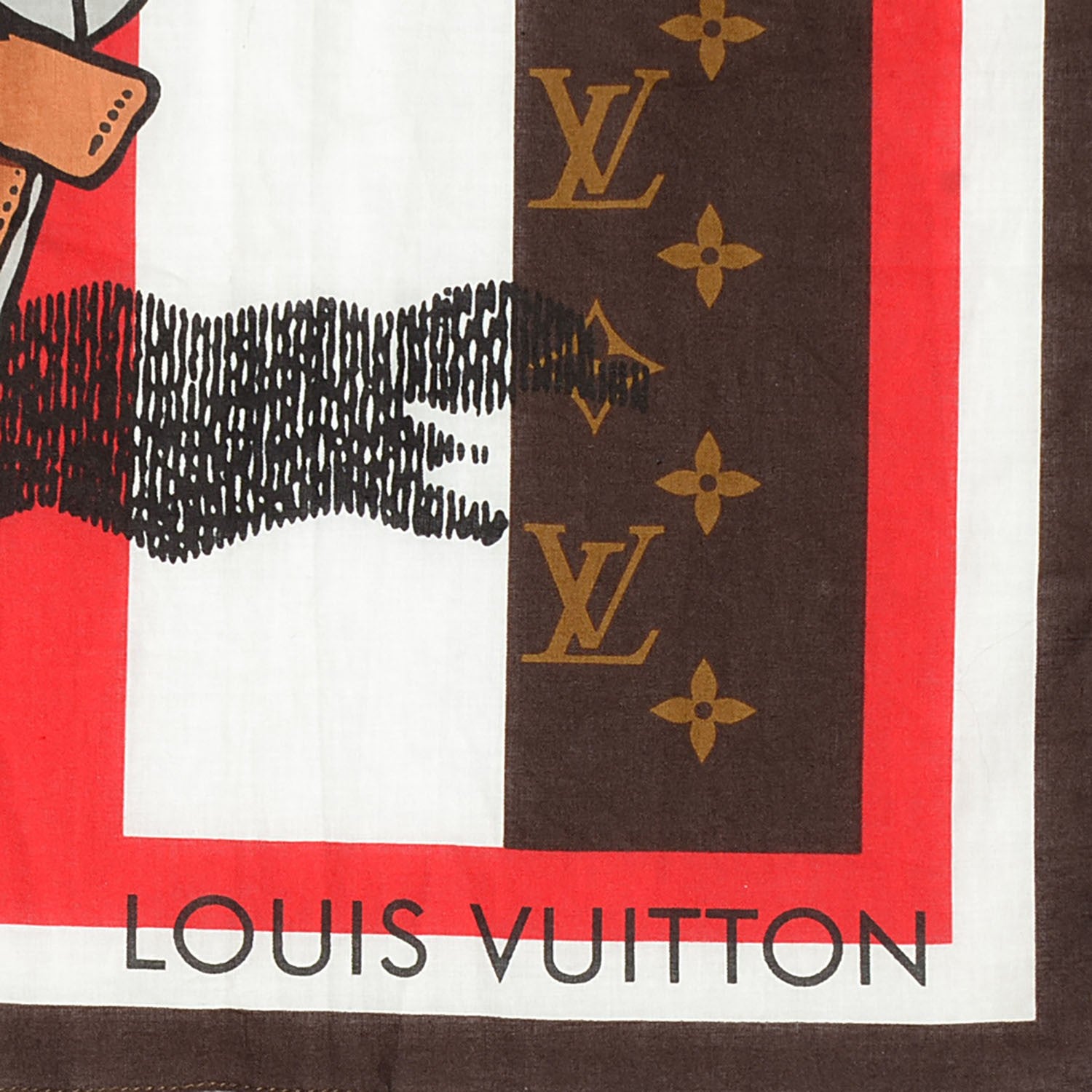 Louis Vuitton Cotton Monogram Groom Bandana Scarf Red 3 of 5