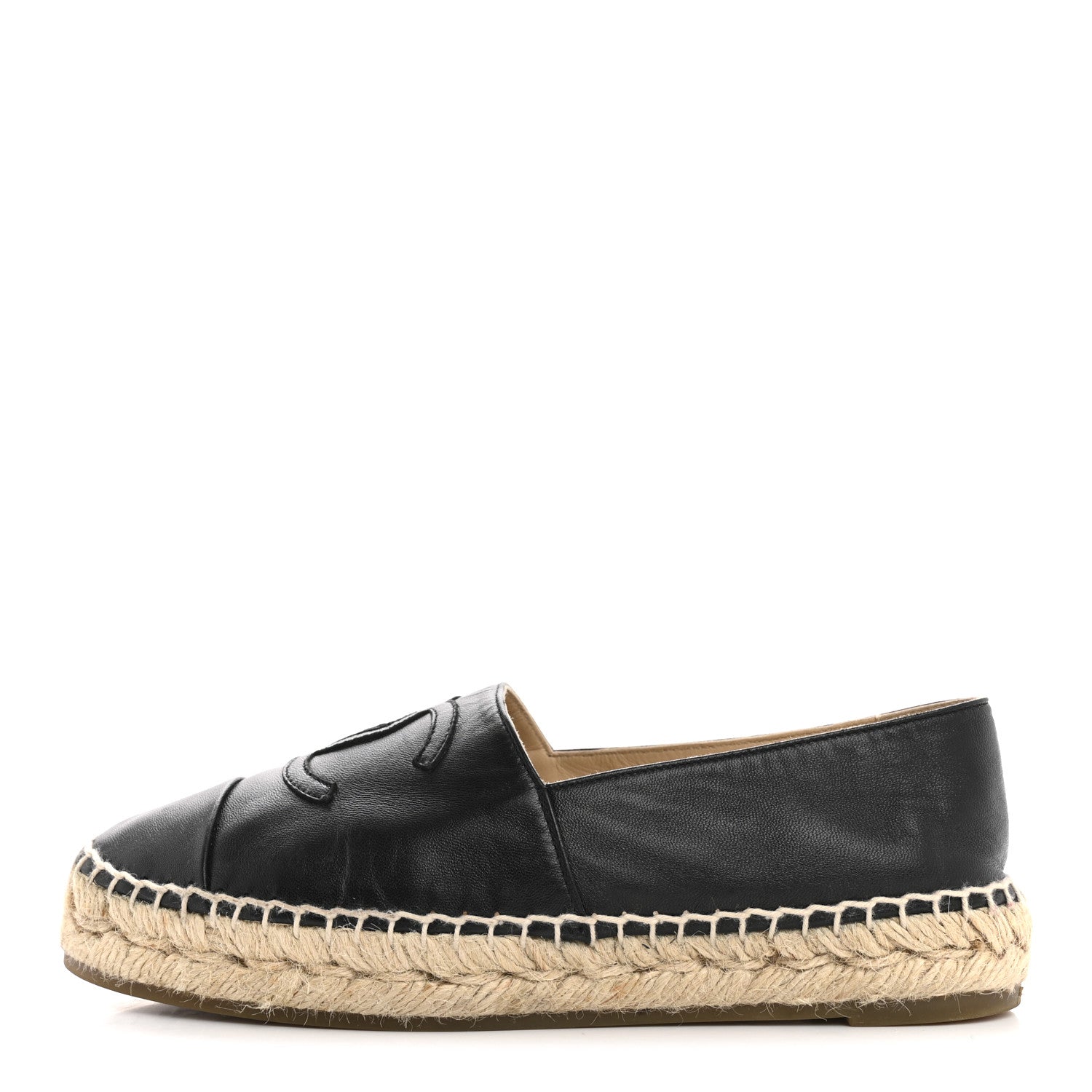 Chanel Lambskin CC Espadrilles 36 Black 1 of 11