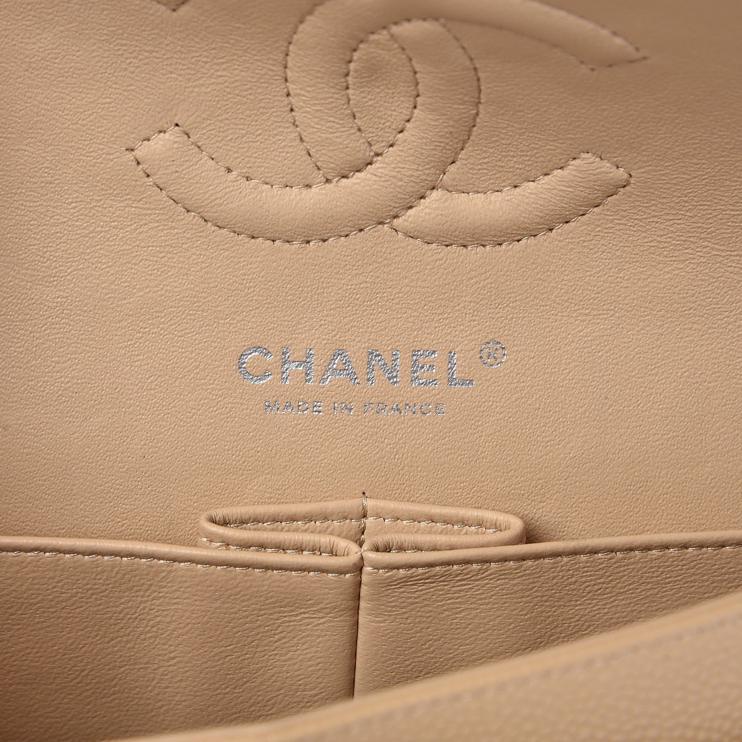 Chanel Caviar Quilted Medium Double Flap Beige Clair 6 of 8