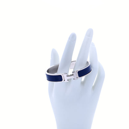 Hermes Enamel Narrow Clic Clac H Bracelet GM Indigo 2 of 8