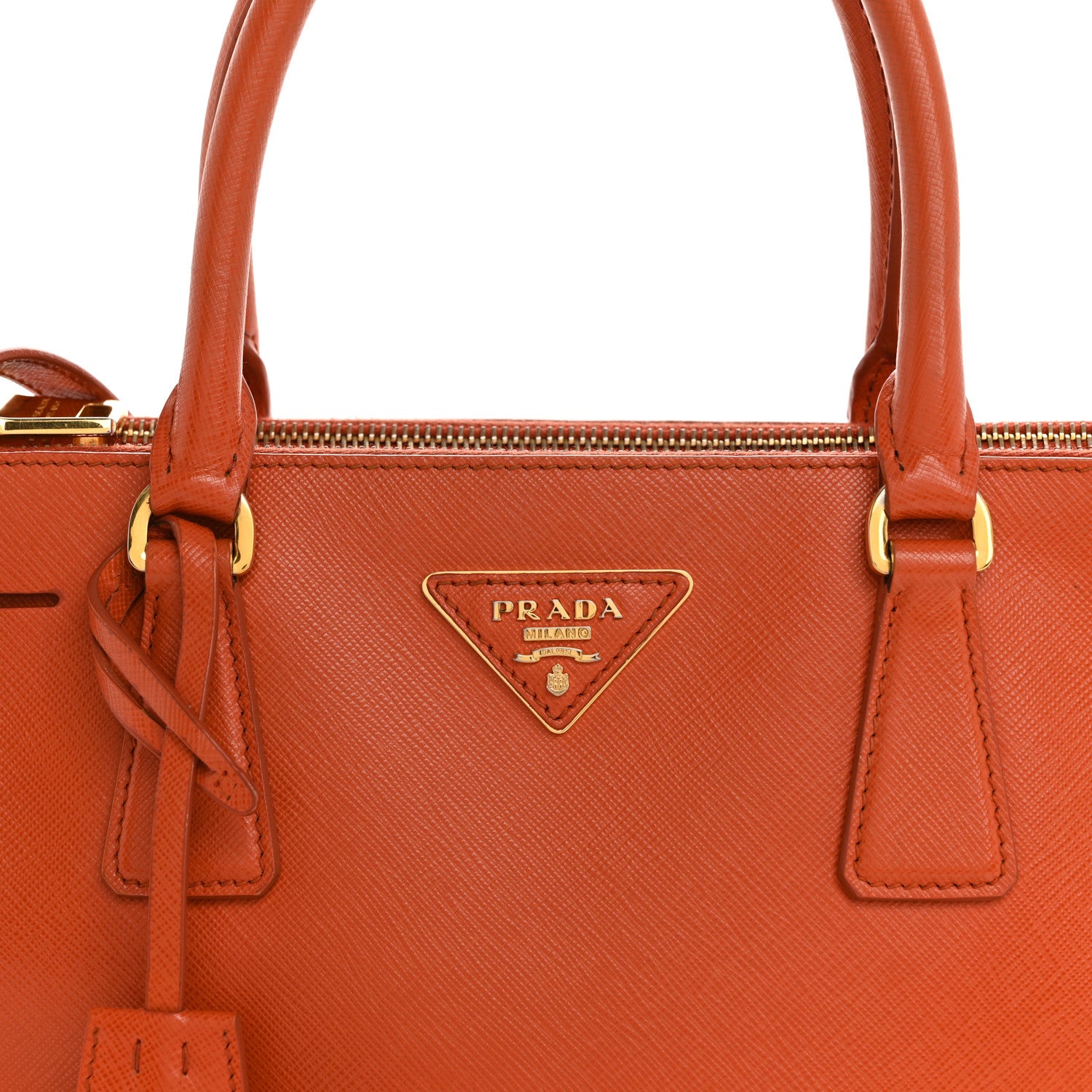 Prada Saffiano Small Galleria Double Zip Tote Papaya 11 of 19