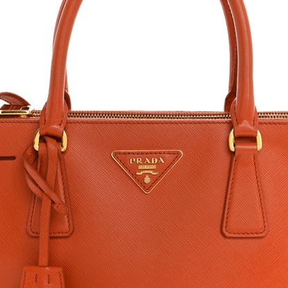 Prada Saffiano Small Galleria Double Zip Tote Papaya 11 of 19