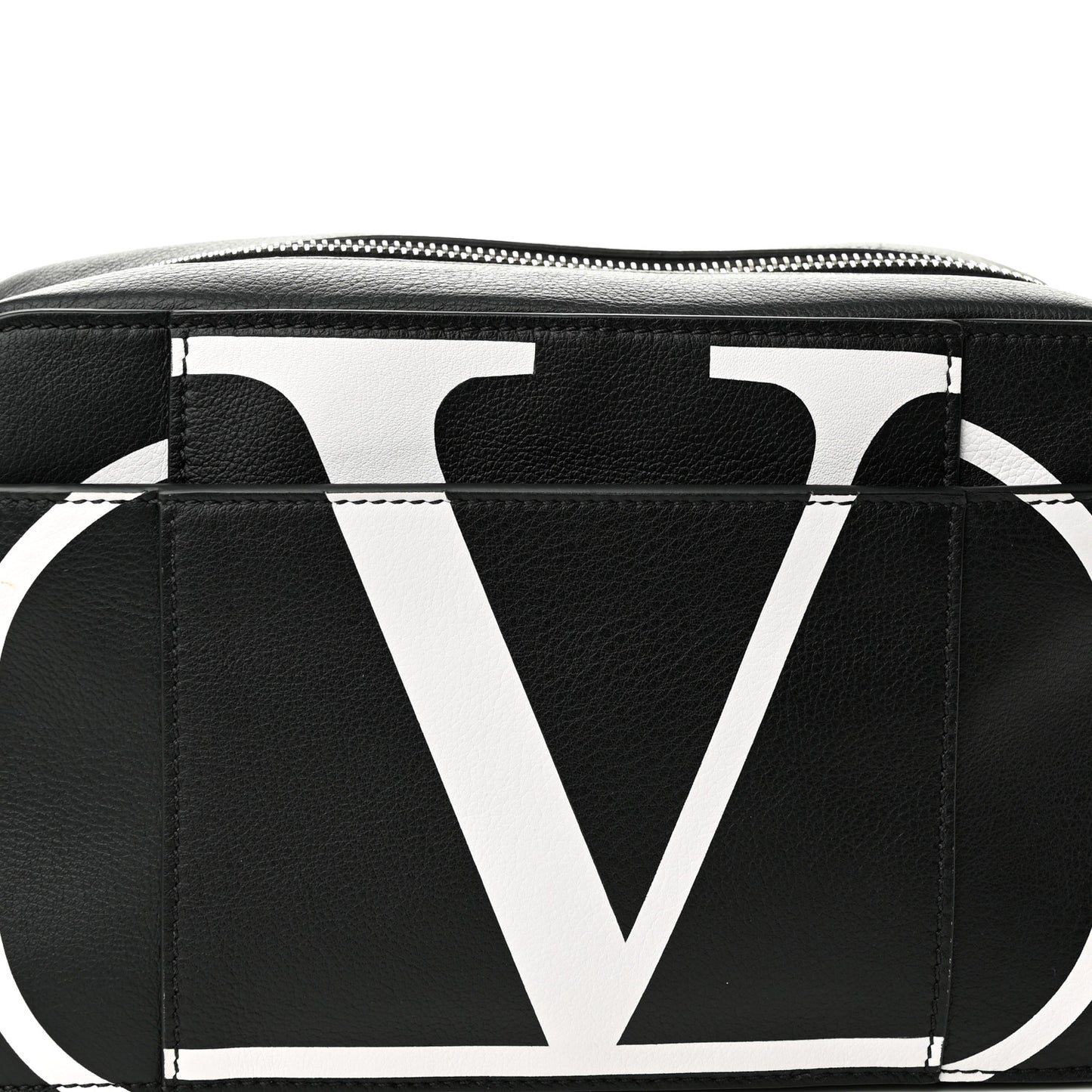 Calfskin Mens VLogo Belt Bag Black White