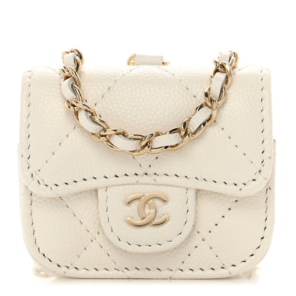 Chanel Caviar Quilted Airpods Pro Case White 1 of 9