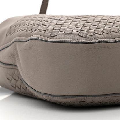 Bottega Veneta Cervo Intrecciato Flap Top Hobo Steel 9 of 16