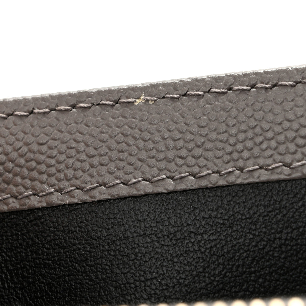 Saint Laurent Grain De Poudre Matelasse Chevron Monogram Chain Wallet Fog 13 of 14