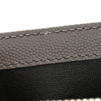 Saint Laurent Grain De Poudre Matelasse Chevron Monogram Chain Wallet Fog 13 of 14