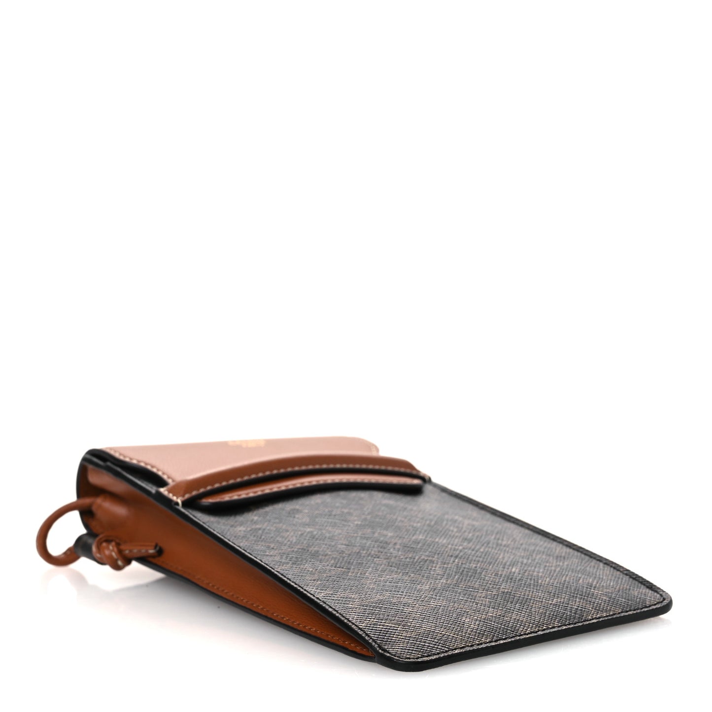 Triomphe Canvas Lambskin Phone Pouch With Flap Tan