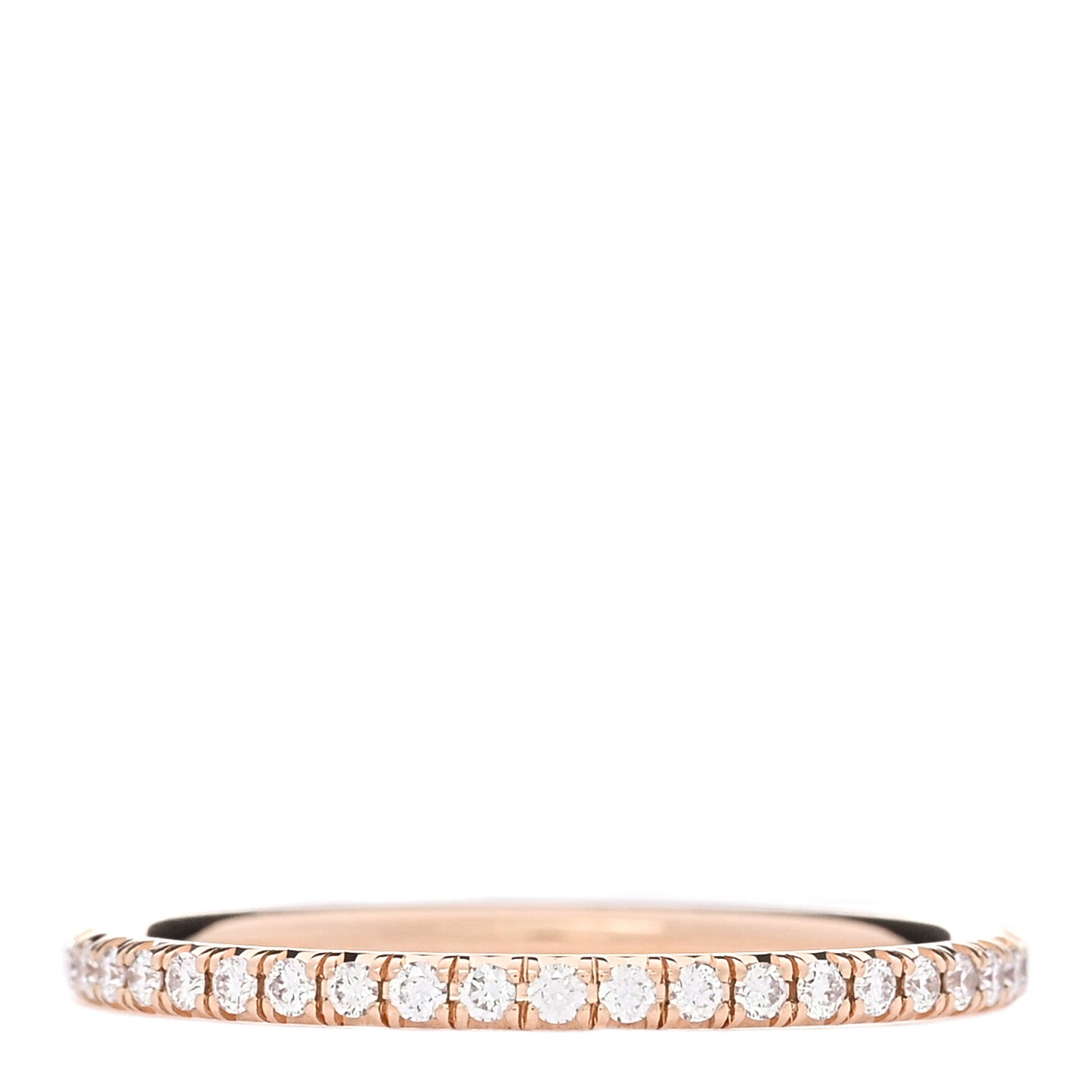 18K Rose Gold Diamond Metro Band Ring 53 6.5