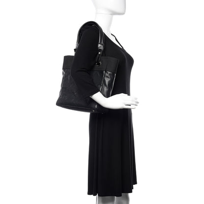 Chanel Coated Canvas Quilted Small Paris Biarritz Tote Black 2 of 10