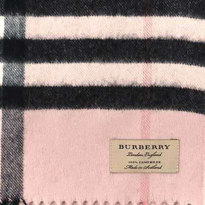 Burberry Cashmere Giant Icon Check Fringe Scarf Ash Rose 3 of 3