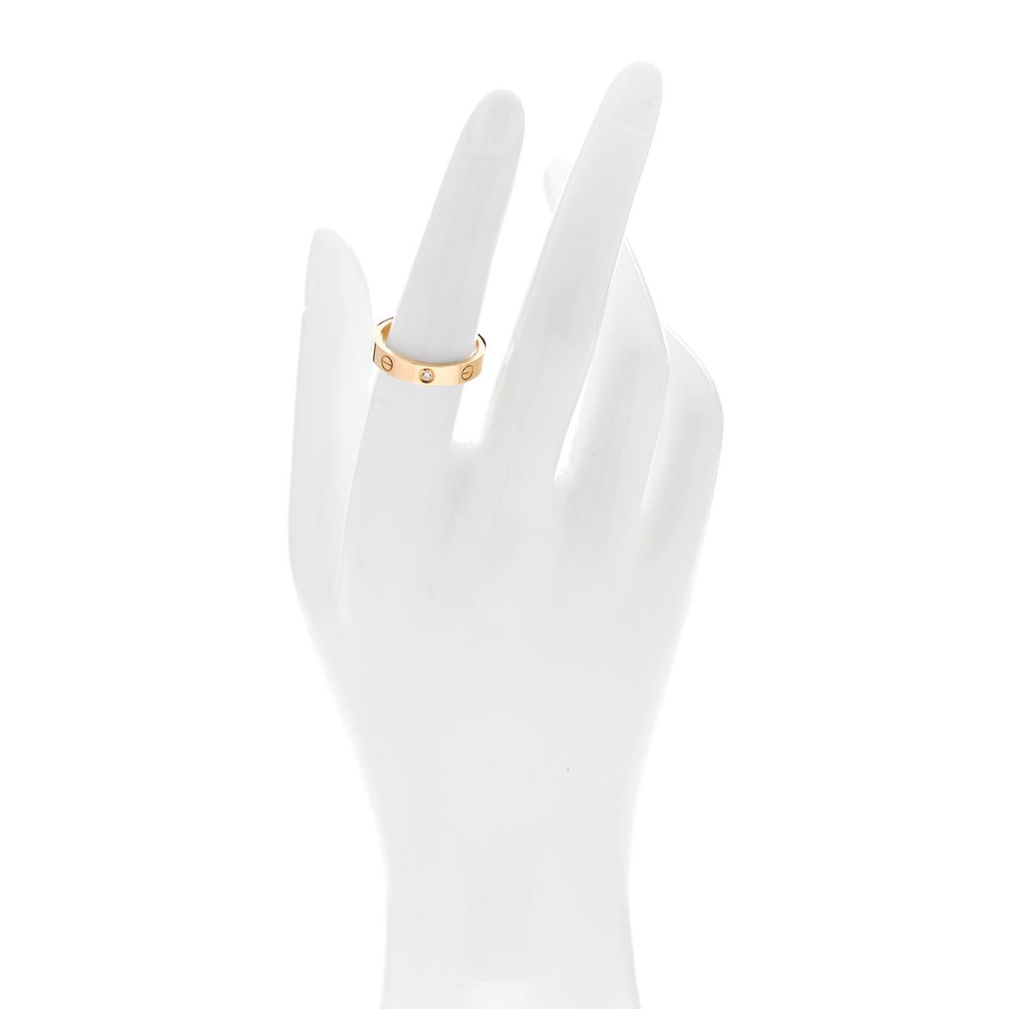 18K Yellow Gold Diamond 4mm LOVE Wedding Band Ring 54 6.75