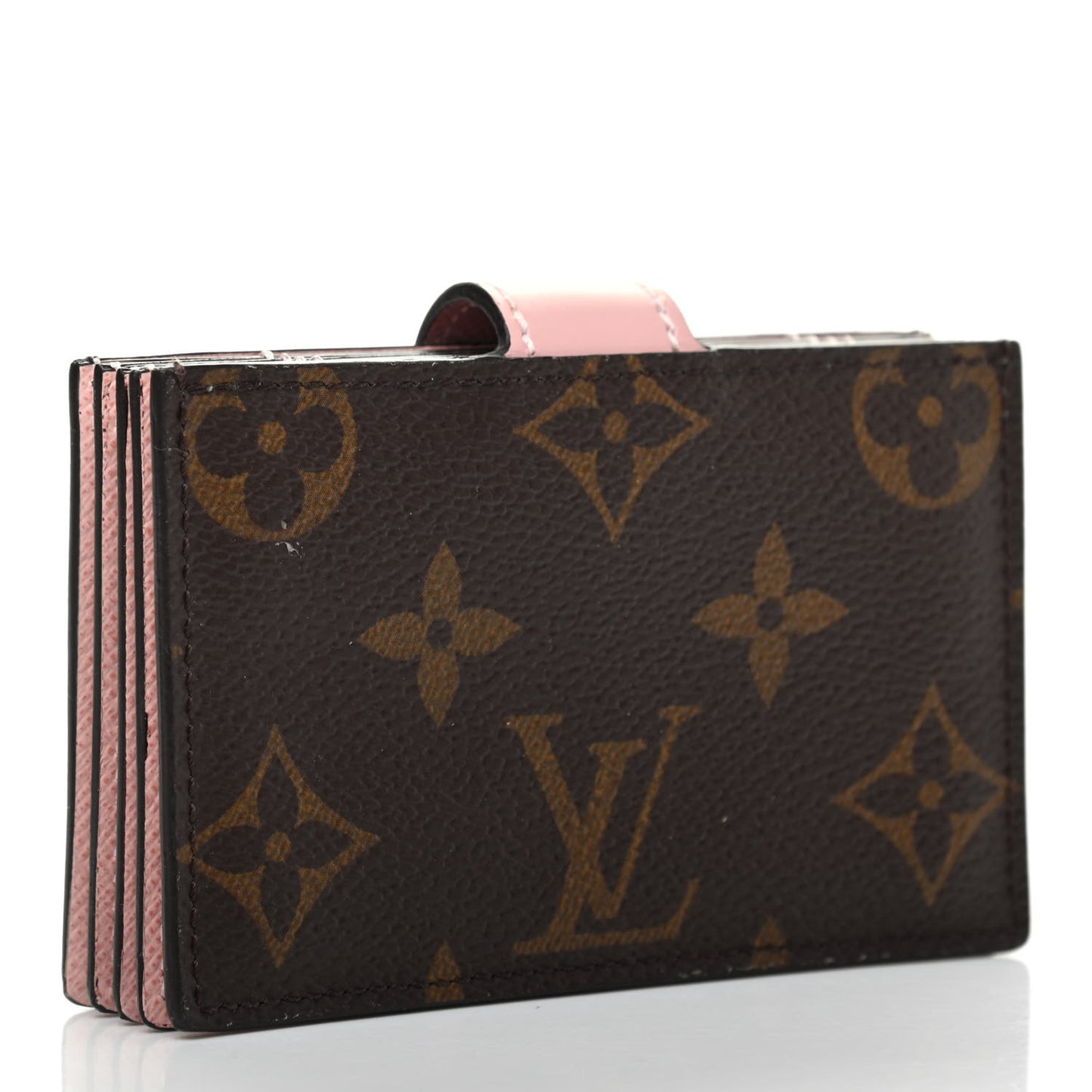 Monogram Gusset Card Holder Rose Ballerine
