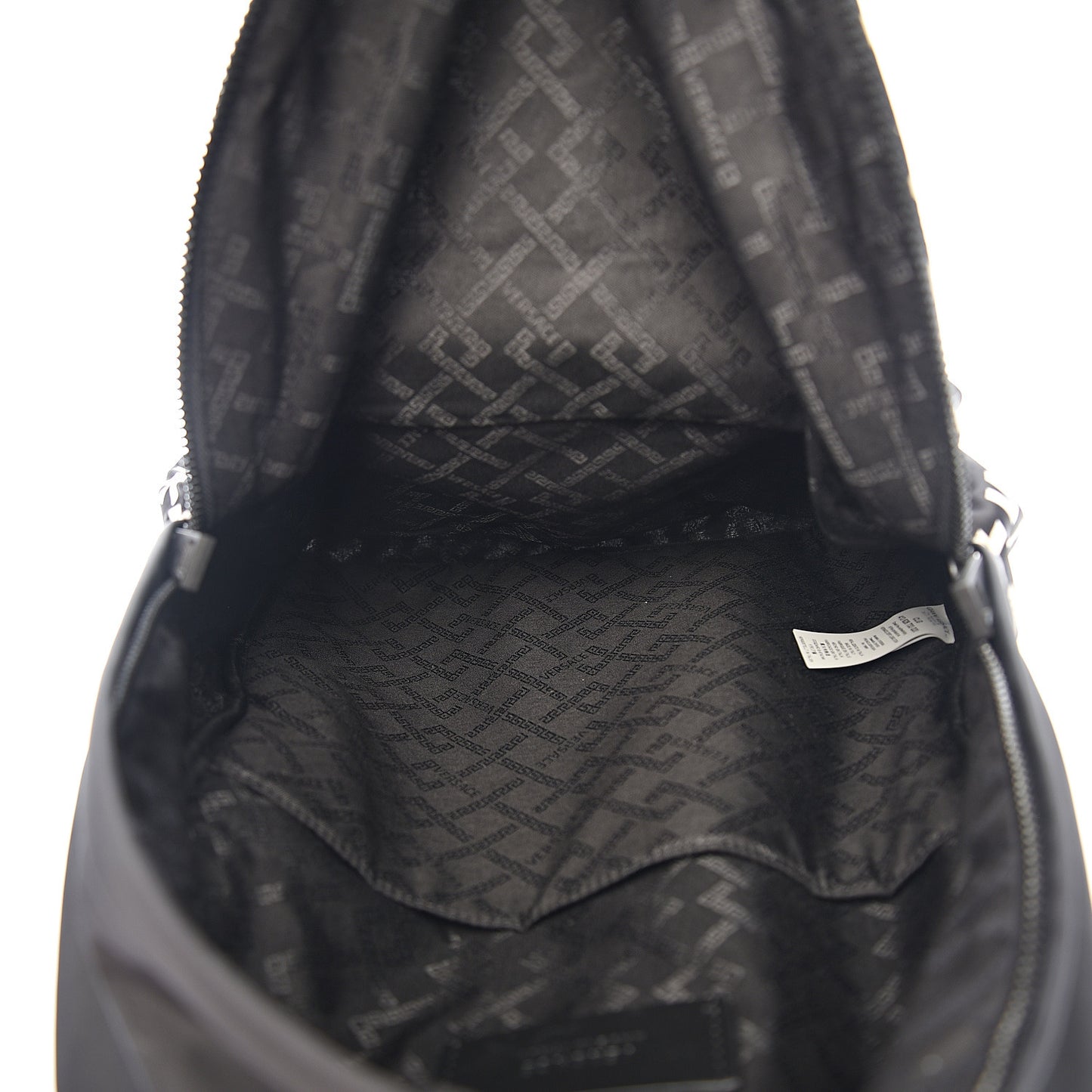 Nylon Logo Print Backpack Black White