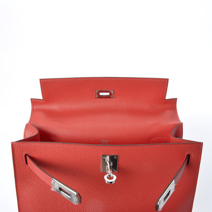 Hermes Epsom Kelly Pochette Clutch Rose Jaipur 24 of 29