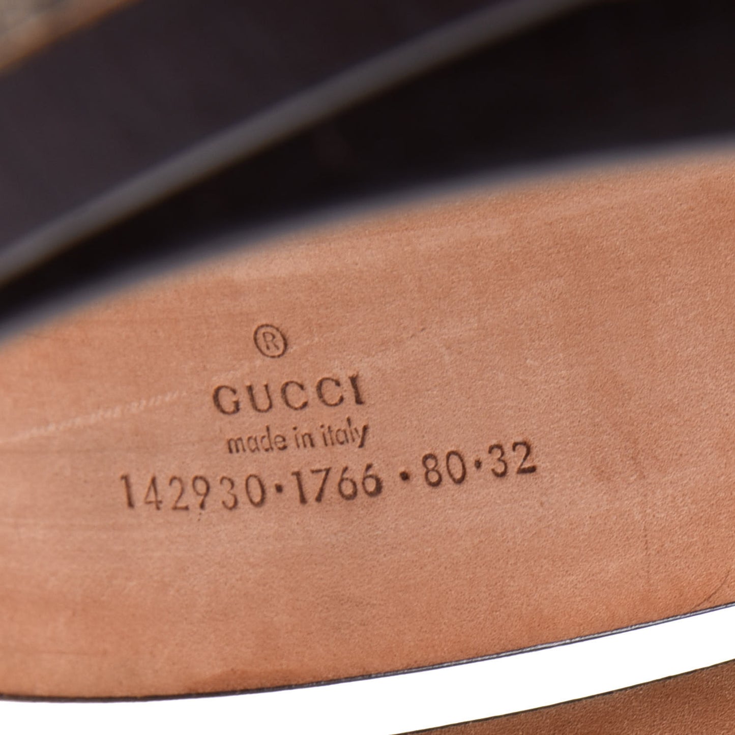 GG Supreme Monogram Niagara Lux Calfskin Interlocking G 40mm Belt 80 32 Beige Ebony Cocoa