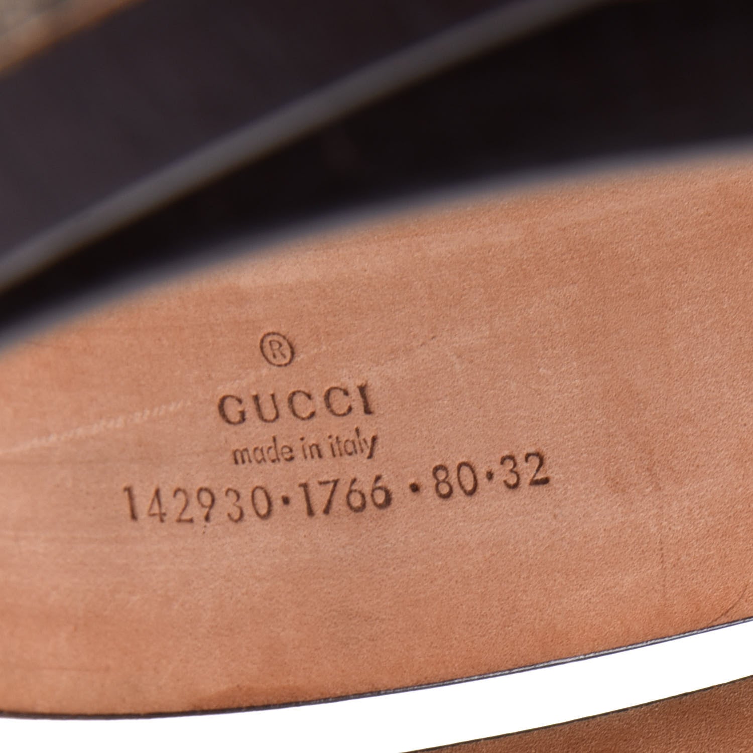 Gucci GG Supreme Monogram Niagara Lux Calfskin Interlocking G 40mm Belt 80 32 Beige Ebony Cocoa 4 of 7