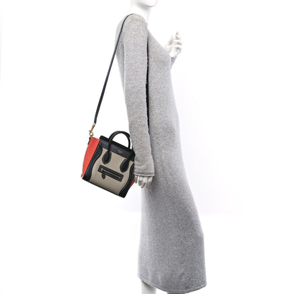 Celine Smooth Calfskin Nubuck Nano Tri-Color Luggage Beige 2 of 10