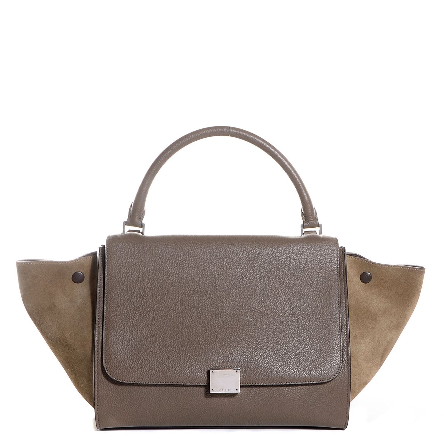 Drummed Calfskin Suede Medium Trapeze Souris