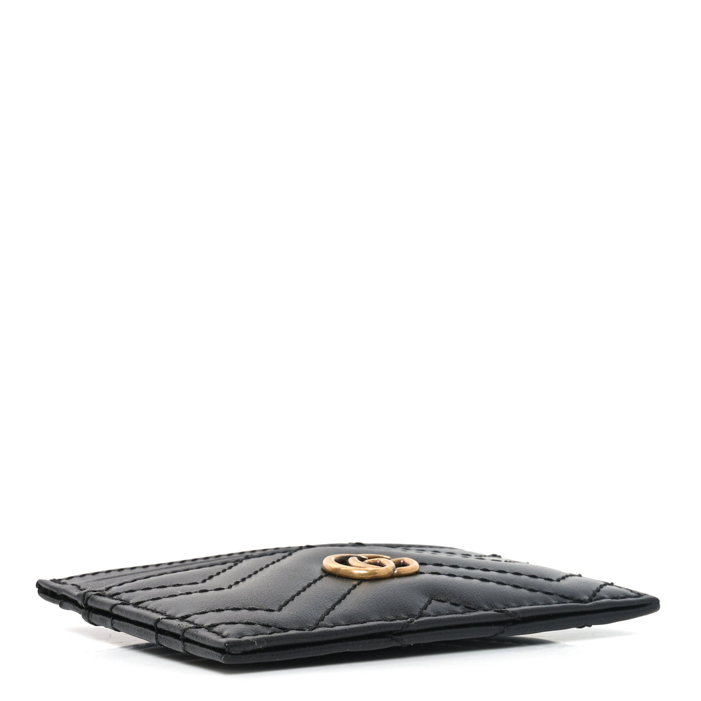 Calfskin Matelasse GG Marmont Card Holder Black