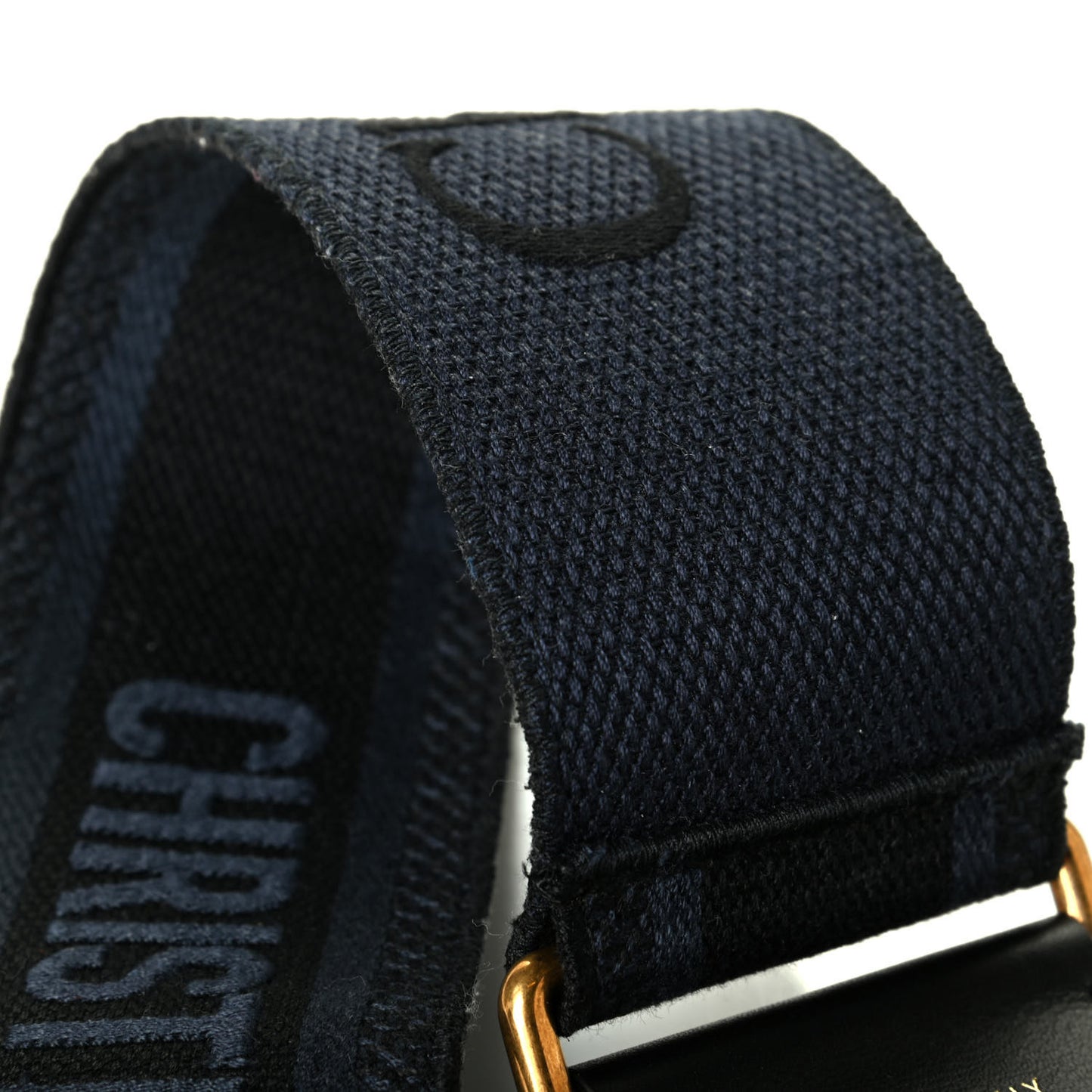 Canvas Embroidered Shoulder Strap Denim Blue