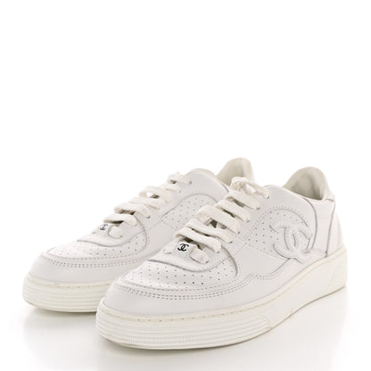 Chanel Calfskin CC Womens Sneakers 36 White 3 of 14