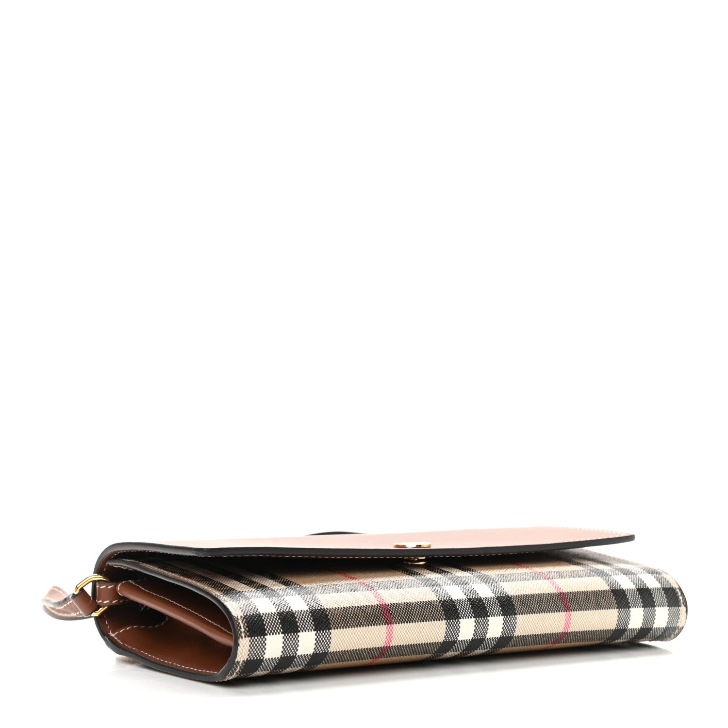 Burberry Calfskin Vintage Check Wallet With Detachable Strap Archive Beige Tan 4 of 10