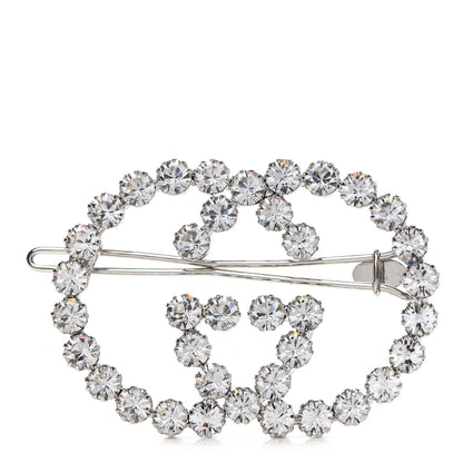 Gucci Crystal Interlocking G Hair Clip Silver 1 of 4