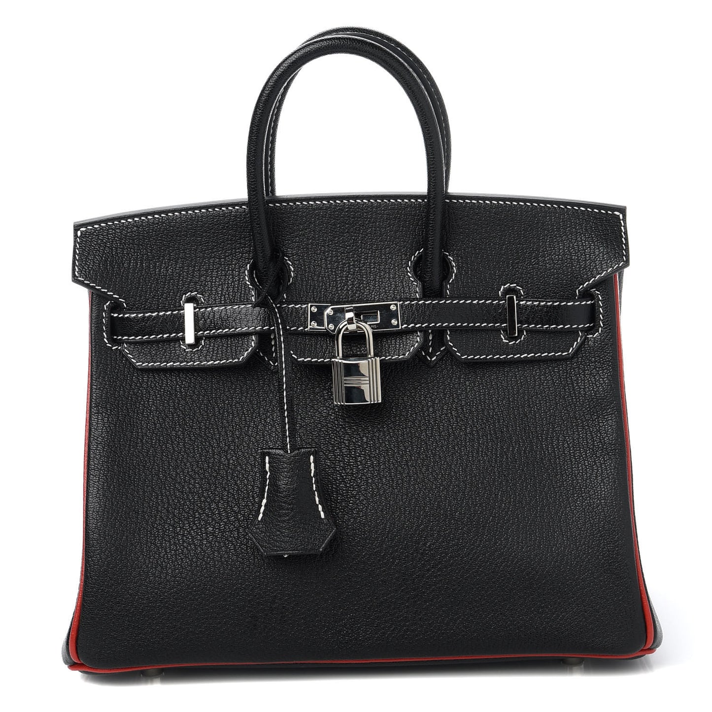 Chevre Mysore Horseshoe Birkin 25 Black Rouge Casaque