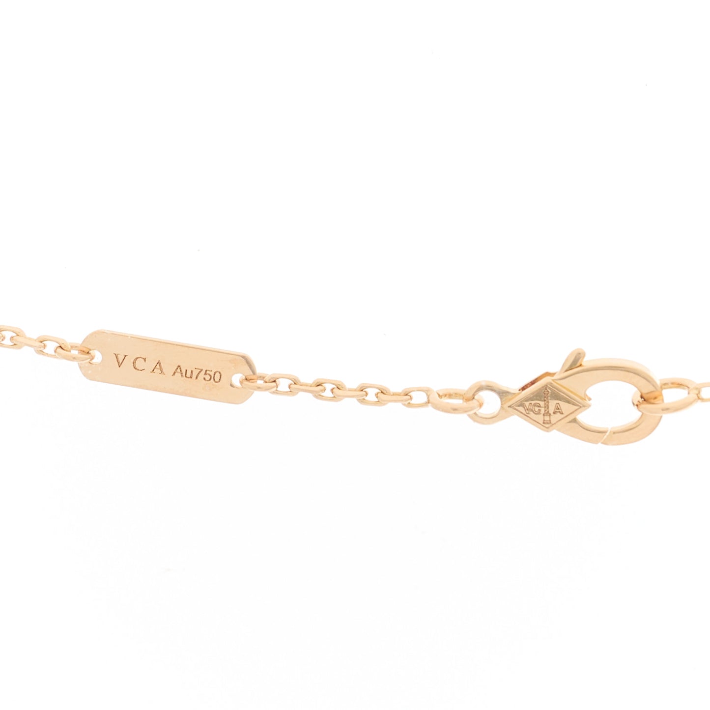 18K Rose Gold Diamond Bulls Eye Vintage Alhambra Pendant Necklace