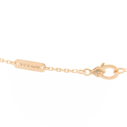 Van Cleef & Arpels 18K Rose Gold Diamond Bulls Eye Vintage Alhambra Pendant Necklace 4 of 5
